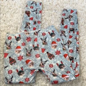 Wondershop Women’s Kitty Llama Christmas Santa Hat Leggings Size Small